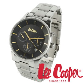 Lee Cooper 腕時計 ブランド ウォッチ lc6857.350 シルバー×ブラック×ゴールド リークーパー 時計 メンズ 紳士 クォーツ ステンレスベルト 機能的 ビジネス カジュアル ビジカジ イギリス ブリティッシュ クロノグラフ 電池式 人気 プレゼント 彼氏 おしゃれ