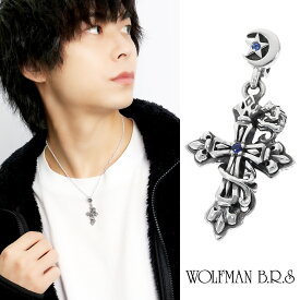 ウルフマン BRS パトリッククロスw パルメット ウルフ シルバー ペンダントトップ チェーンなし ブランド ウルフマンBRS WOLFMAN ネックレストップ シルバー925 狼 オオカミ 動物 生き物 クロス メンズ 男性 彼氏 ペンダントヘッド 誕生日 プレゼント 人気 おしゃれ