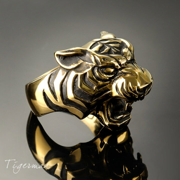 指輪　メンズ　リング　トラ　フリーサイズ　ビンテージ　動物　韓国　シルバー