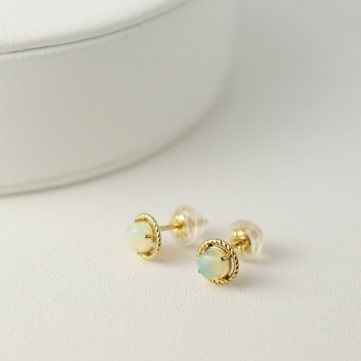 楽天市場】K18 エチオピア産 オパール ピアス 2P 両耳用 18金 18k 