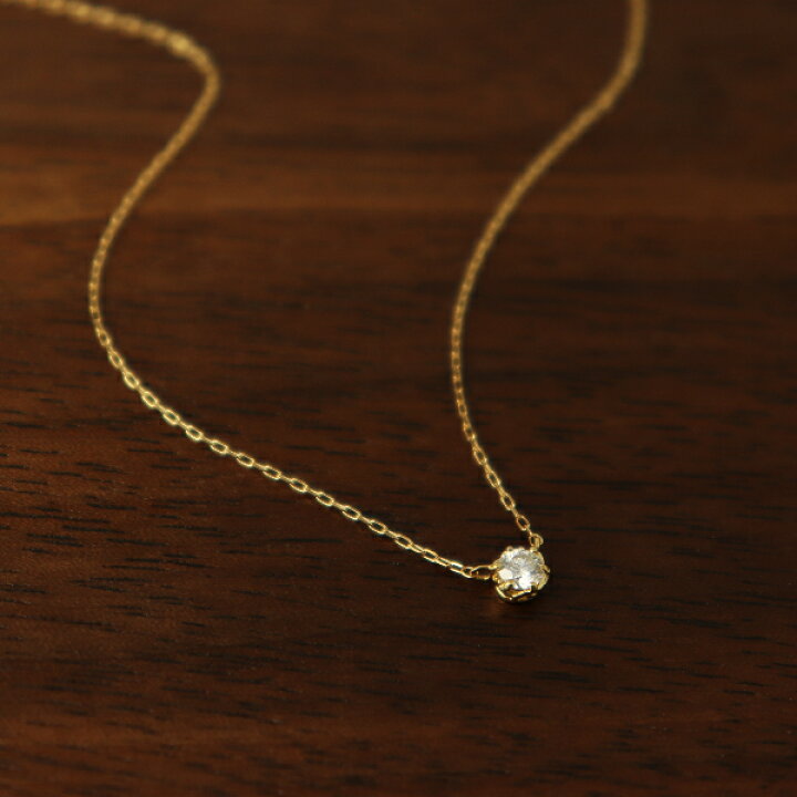 楽天市場】K18 一粒 天然 ダイヤモンド ゴールド ネックレス 18金 18k 