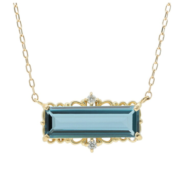 楽天市場】K18 バゲット ロンドンブルートパーズ ネックレス 18金 18k 