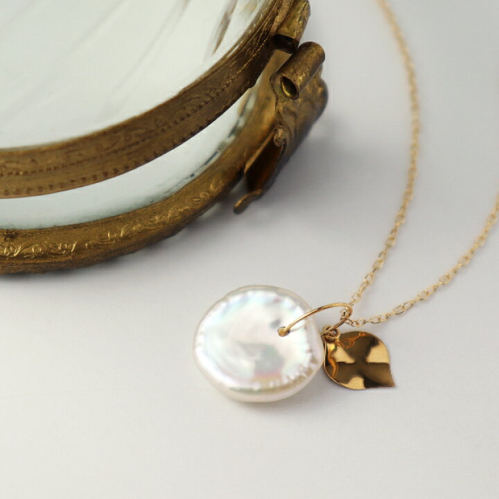楽天市場】K18 ゴールド 花びら パール ネックレス 真珠 天然 18金 18k 