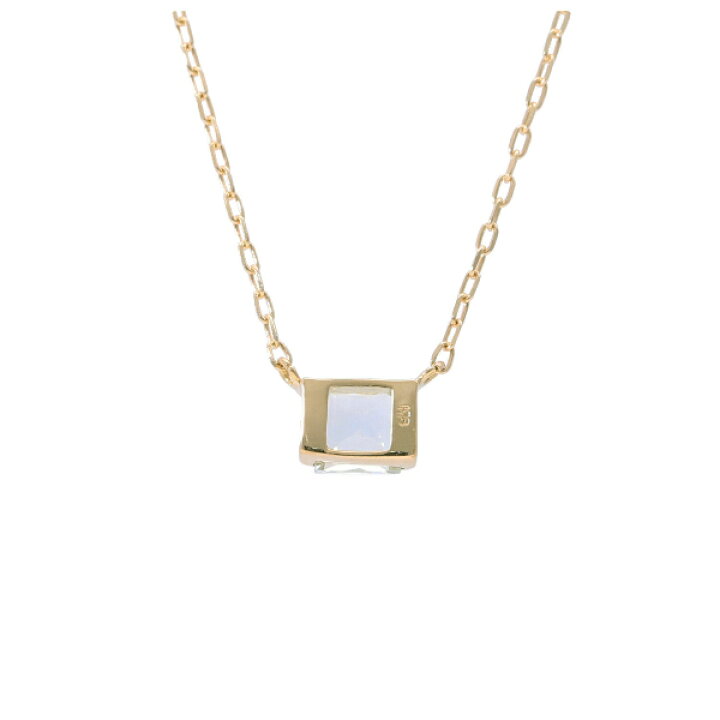 楽天市場】K18 アクアマリン スクエア ゴールド ネックレス 一粒  
