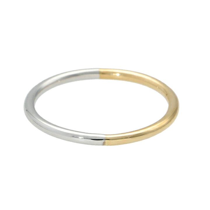 楽天市場】K18 PT900 バイカラー 地金 リング 指輪 ゴールド プラチナ 
