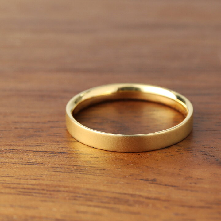 楽天市場】K18 平打ち マット ゴールド リング 指輪 18金 18k つや消し 