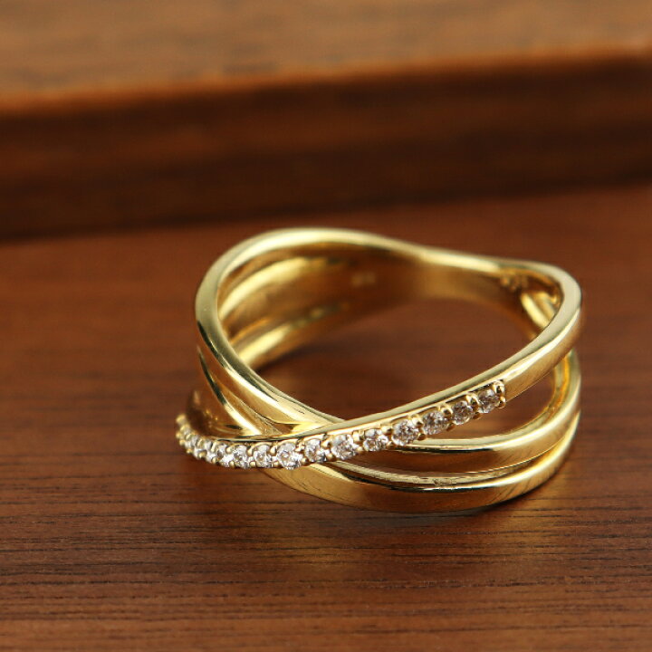 楽天市場】K18 三連 ダイヤモンド ゴールド リング 指輪 18金 18k 
