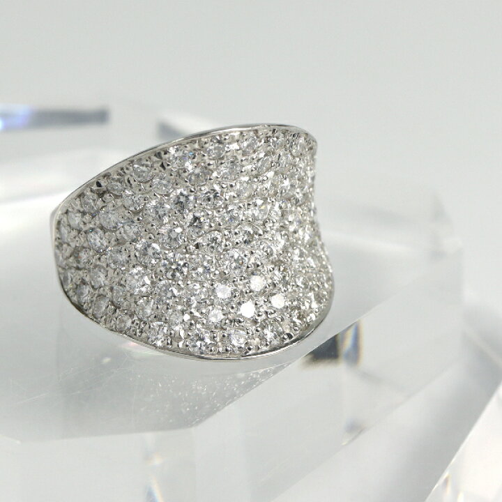 楽天市場】PT900 2.0ct ダイヤモンド パヴェ 逆甲丸 プラチナリング 