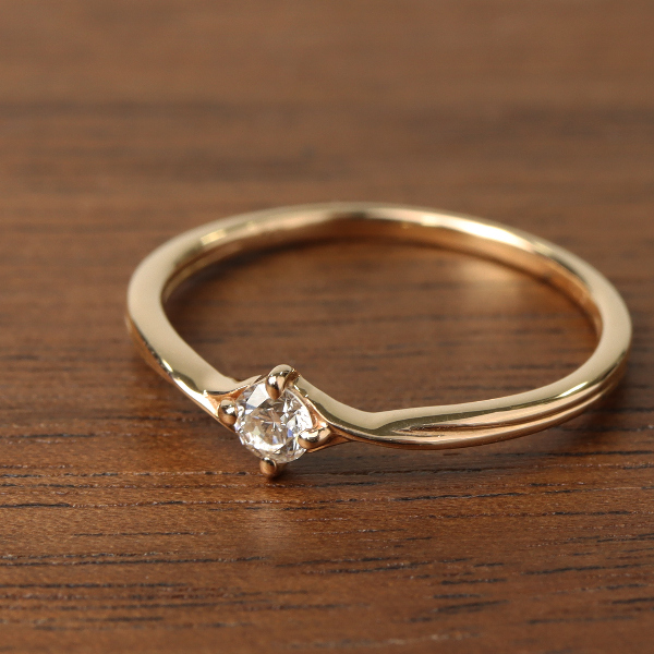 A4等級以上 一粒ダイヤモンドリング 天然ダイヤモンド 18金ピンクゴールド K18PG 指輪 4月誕生石 結婚記念日 女性 プレゼント 妻 40代  30代 通販