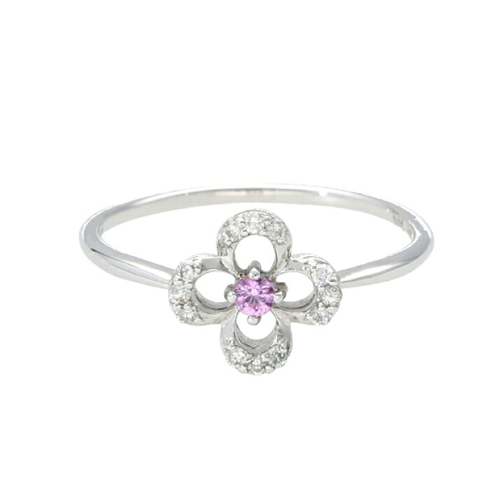 楽天市場】K18 ピンクサファイア ダイヤモンド フラワー リング 18金  