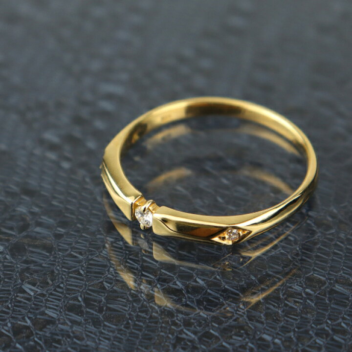 楽天市場】K18 ダイヤモンド スタイリッシュ リング 18金 18k YG  