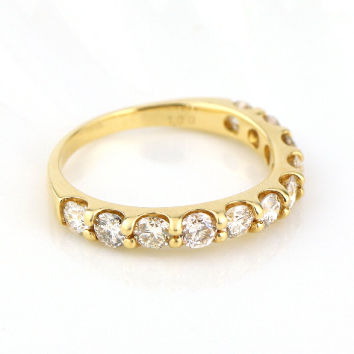 楽天市場】K18 1.0ct カーブ エタニティリング ダイヤモンド ゴールド  