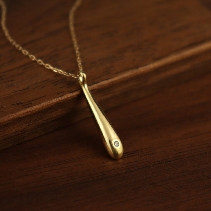 楽天市場】K18 ダイヤモンド ドロップ スティック ネックレス 18金 18k
