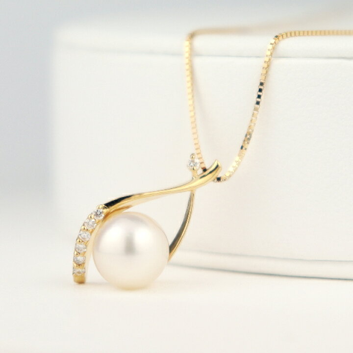 楽天市場】K18 大粒 あこや真珠 ドロップ ネックレス 18金 18k  