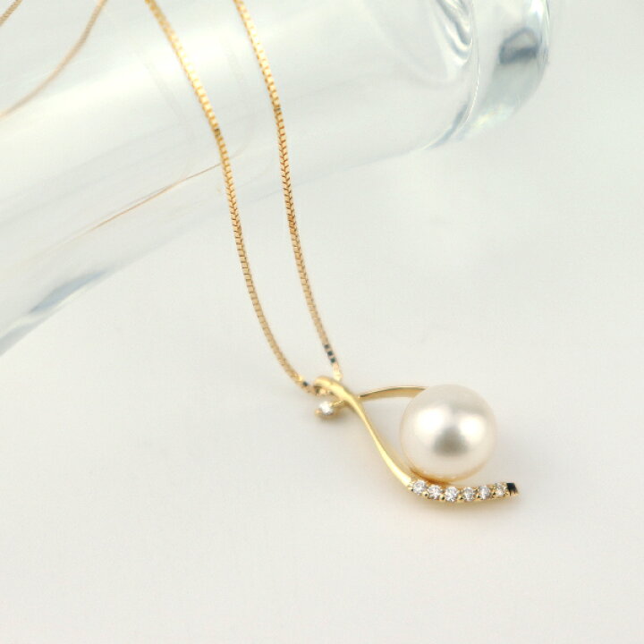楽天市場】K18 大粒 あこや真珠 ドロップ ネックレス 18金 18k  