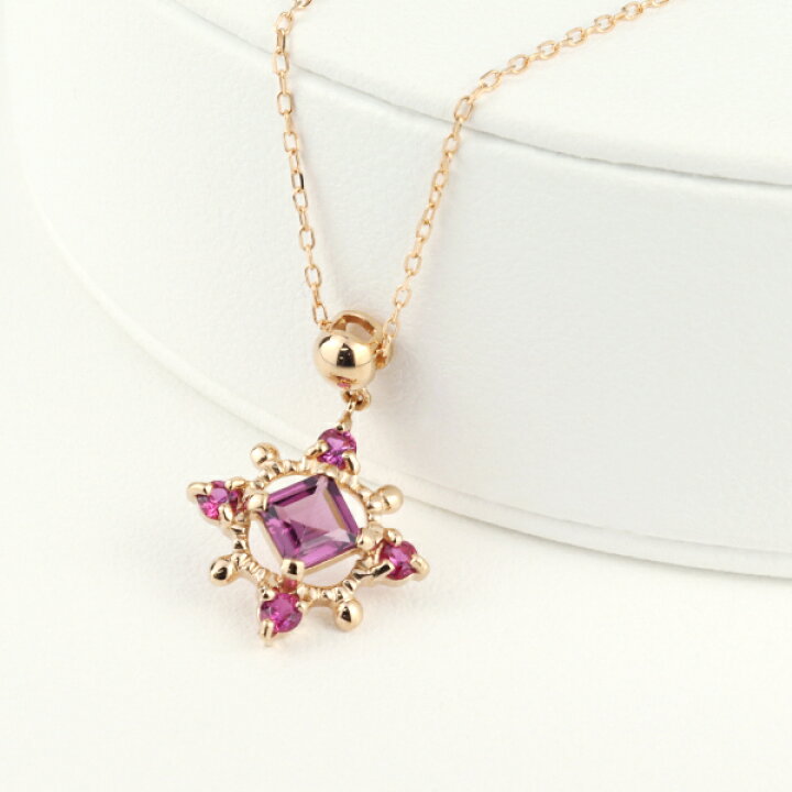 楽天市場】K18 ルビー ロードライトガーネット ネックレス 18金 18k 
