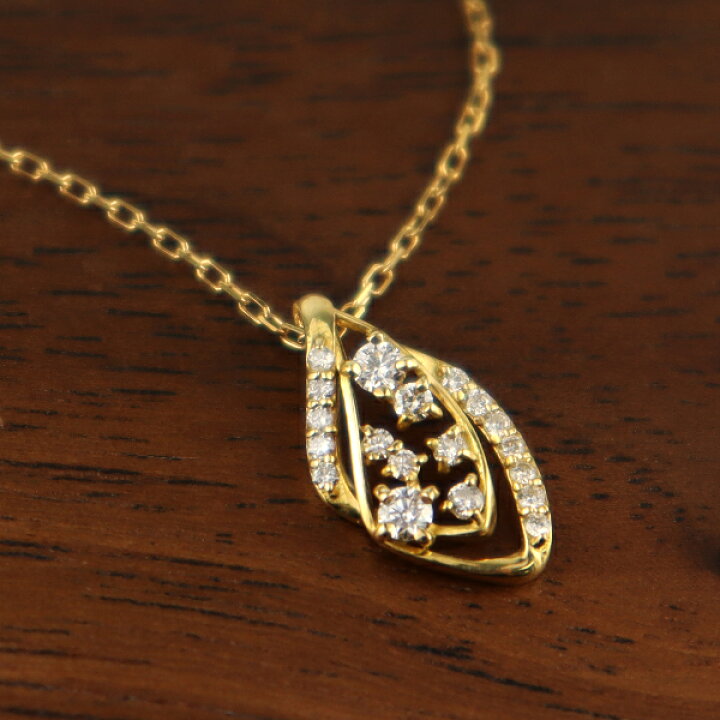 楽天市場】K18 ダイヤモンド ドロップ ネックレス 18金 18k ゴールド