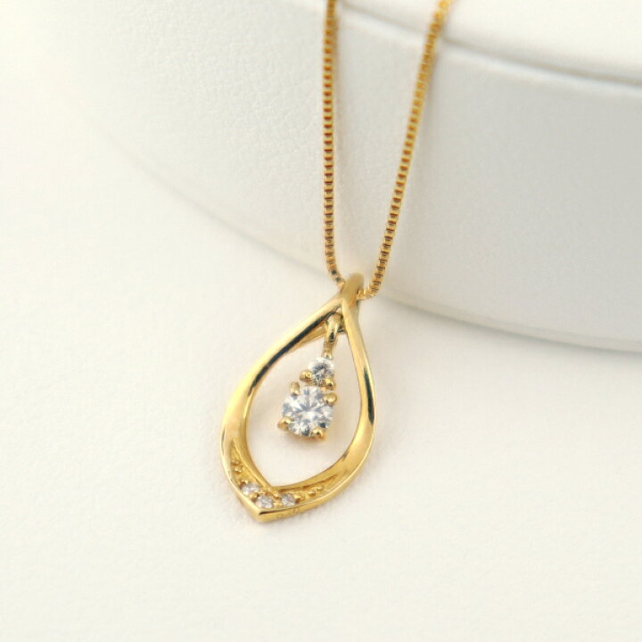楽天市場】K18 ダイヤモンド ドロップ ネックレス 18金 18k ゴールド 