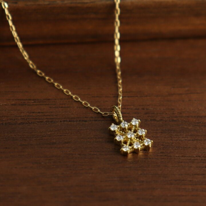 楽天市場】K18 透かし スクエア ダイヤモンド ネックレス 18金 18k  