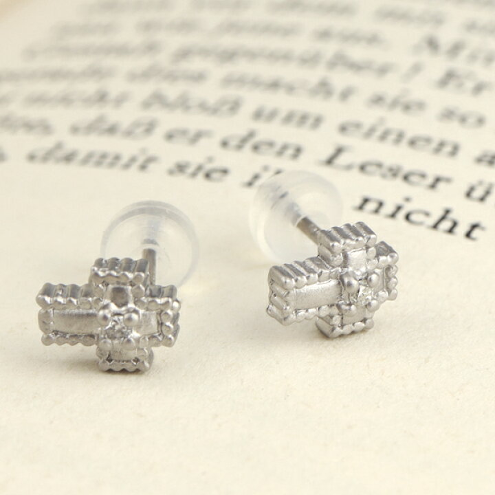 楽天市場】PT900 プラチナ ダイヤモンド クロス ピアス 2P 両耳用 天然  