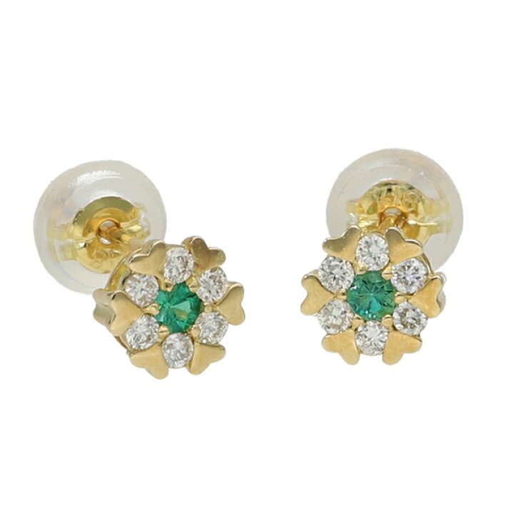 楽天市場】K18 エメラルド ダイヤモンド ピアス 2P 両耳用 18金 18k 
