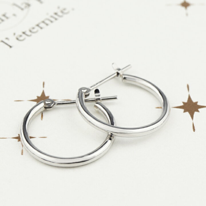 楽天市場】PT900 プラチナ フープピアス 2P 両耳用 1.5×15mm ピアス 
