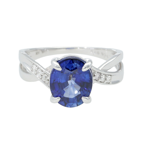 楽天市場】K18WG 3.0ct サファイア リング 指輪 ダイヤモンド ブルー 