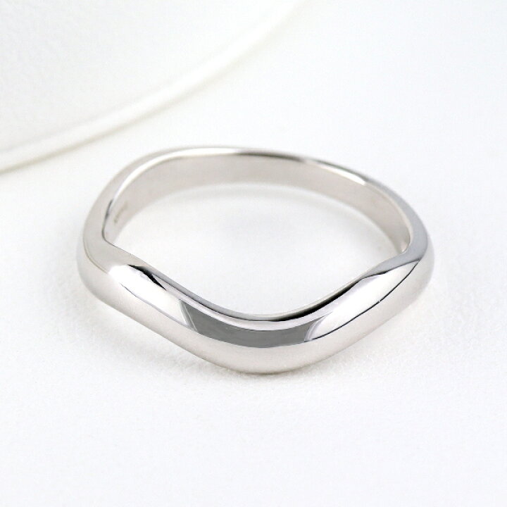 楽天市場】K18 ウェーブ 甲丸 ホワイトゴールド リング 指輪 甲丸  