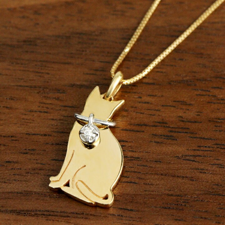楽天市場】K18 PT900 ダイヤモンド 猫 ネックレス キャット 18金 18k 