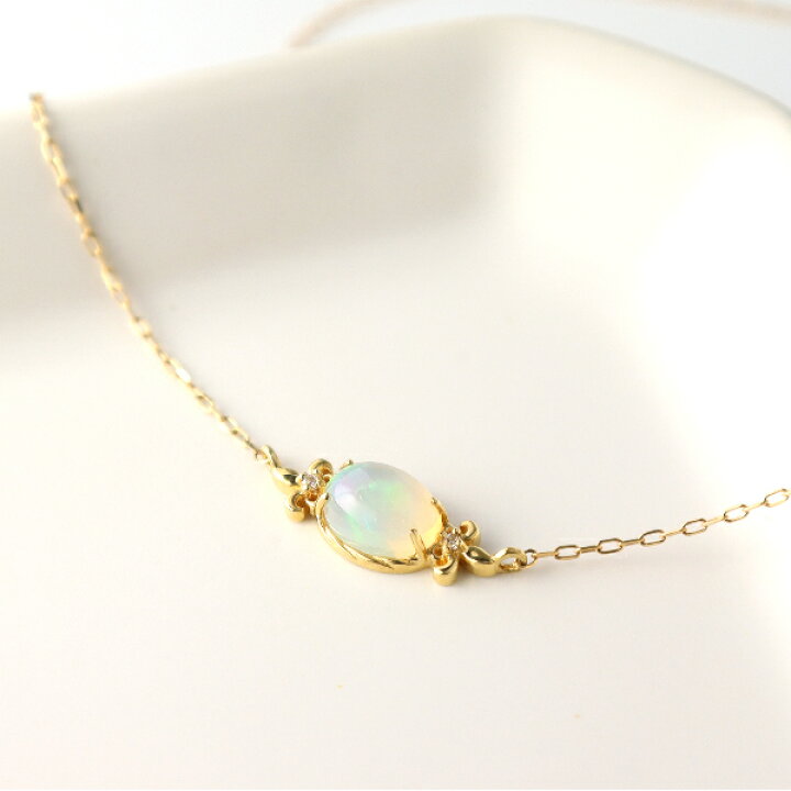 楽天市場】K18 オーストラリア産 オパール ネックレス 18金 18k  