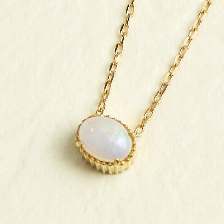 楽天市場】K18 一粒 オパール ネックレス ゴールド 18金 18k 天然石 