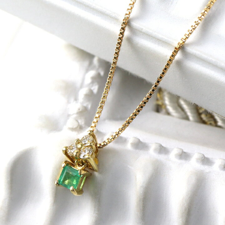 楽天市場】K18 二連 エメラルド ダイヤモンド ネックレス 18金 18k  