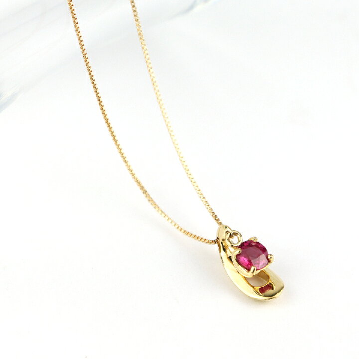 楽天市場】K18 ルビー ドロップ ネックレス ゴールド 18金 18k 