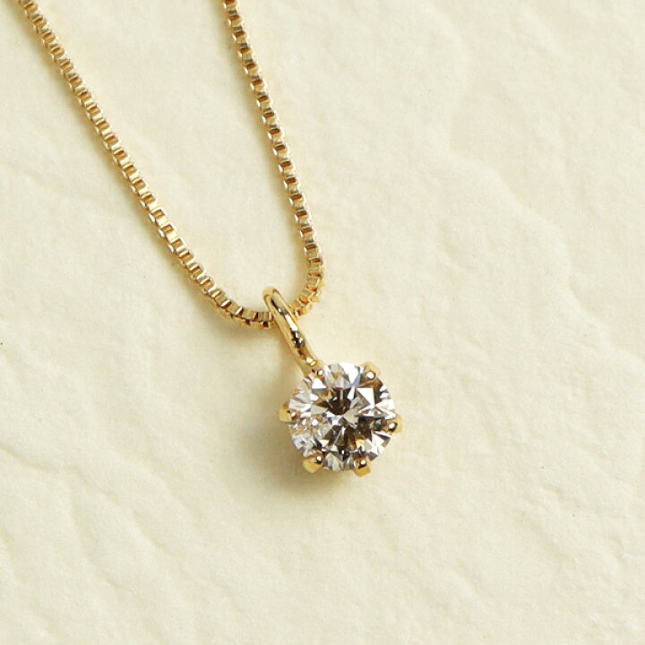 楽天市場】K18 一粒 ダイヤモンド ネックレス ゴールド 18金 18k 天然  