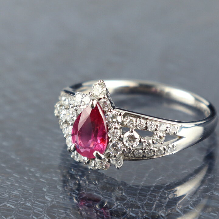 楽天市場】PT900 0.8ct 非加熱 ルビー ダイヤモンド リング 指輪  