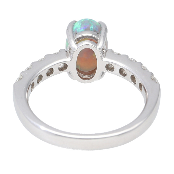 楽天市場】PT900 ブラックオパール ダイヤモンド プラチナ リング 指輪 
