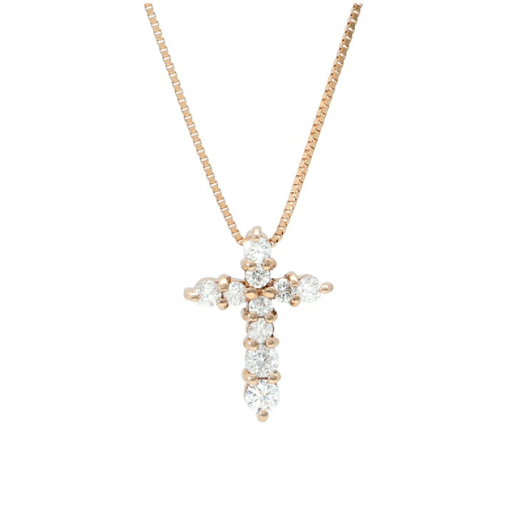 楽天市場】K18 ダイヤモンド クロス ネックレス 18金 18k ピンク 