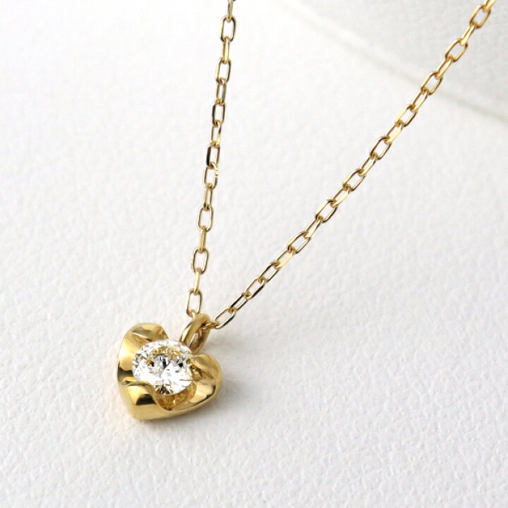 楽天市場】K18 ハート ダイヤモンド ネックレス 18金 18k ゴールド 一 