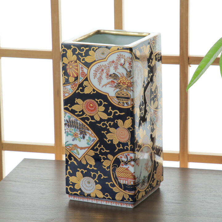 楽天市場】賞美堂 角花瓶 琳派 古伊万里 S3765 有田焼 フラワーベース 