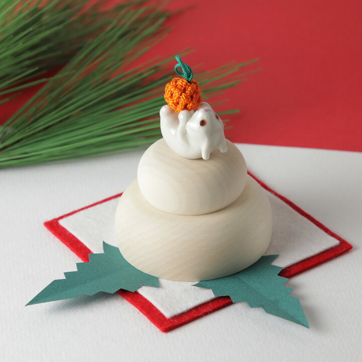 楽天市場】【売切終了】 正月飾り うさぎ 鏡餅 木製 陶器 正月 干支 卯  