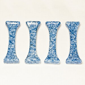 染付萩小紋 箸置き(4個セット)〔助田正山〕