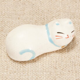 猫　箸置き（水色）〔土渕啓諭〕