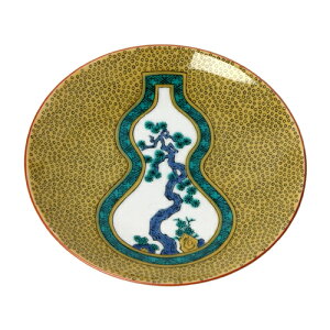 【メールマガジン希望ご選択で5%OFF!】九谷焼 小皿 古九谷青手瓢箪割松図 MC-504