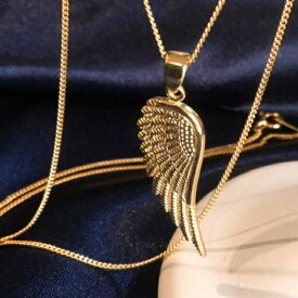 K18 18金 フェザー 羽 ネックレス メンズ 2面 喜平 ネックレス feather necklace mens design 2cut kihei simple fashonable