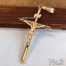 K18 18金 No.3 クロス cross ペンダント pendant Large INRI キリスト jesus 3番 男女兼用 メンズ レディース mens ladise simple　シンプル