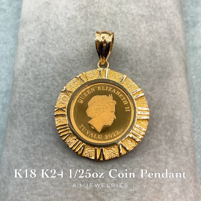 楽天市場】K18 K24 1/25オンス 純金コイン ペンダント K18 K24 coin
