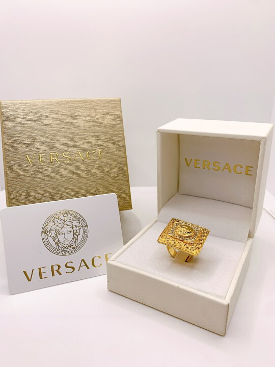 楽天市場】VERSACE/ヴェルサーチ リング メデューサ スクエア ゴールド 
