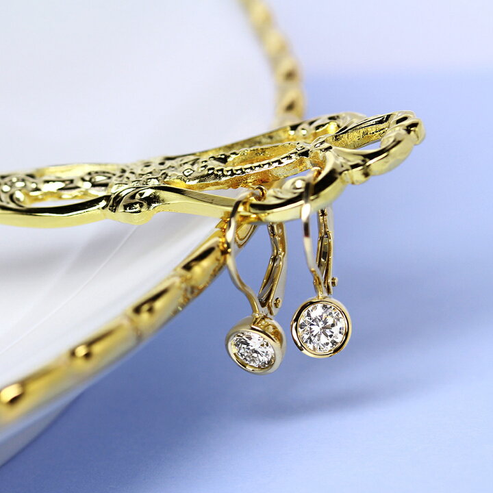 楽天市場】ピアス 0.4ct フクリン ダイヤモンドピアス K18 イエロー 