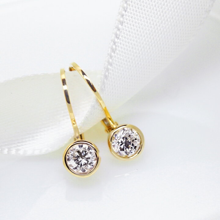 楽天市場】ピアス 0.4ct フクリン ダイヤモンドピアス K18 イエロー 