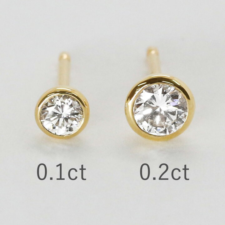 楽天市場】ピアス K18 ホワイトゴールド ダイヤモンドピアス 0.1ct×0.1  
